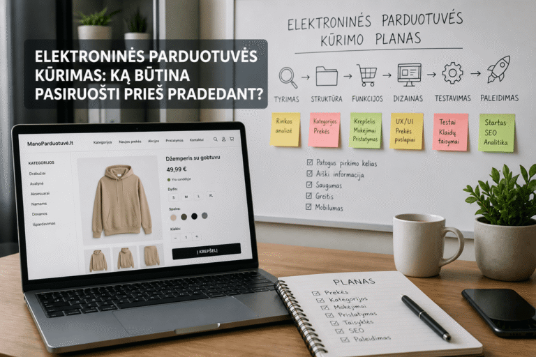 elektroninės parduotuvės kūrimas planuojant prekių kategorijas ir pirkimo kelią