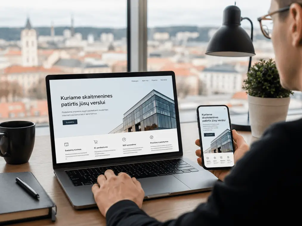 Interneto svetainių kūrimas Vilniuje – svetainės pritaikymas kompiuteriui ir telefonui